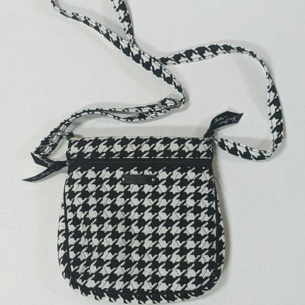Vera Bradley Quilted Crossbody Shoulder Purse Black and White